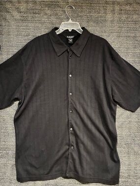 Slates a Dockers Brand Men's Black Short-Sleeve Button-Down Shirt Sz XX